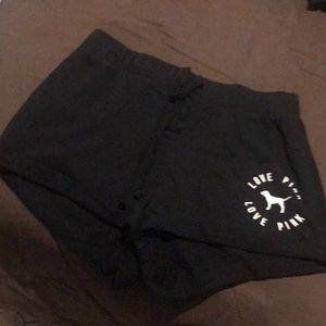 NWOT VICTORIA’S SECRET  PINK LACE UP BLACK SHORTS